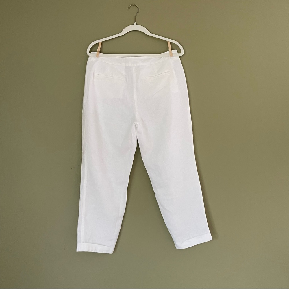 EUC Ann Taylor LOFT Marisa White 100% Linen Pants - 6 - Picture 2 of 9